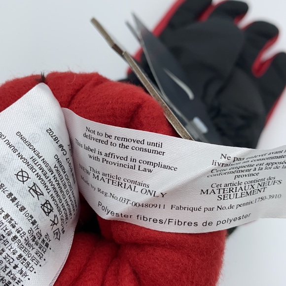 BOYS NIKE THINSULATE INSULATION GLOVES YOUTH RED BLACK - Picture 9 of 13